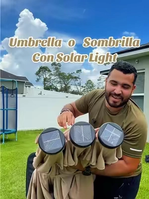 Umbrella o sombrilla con paneles solares incluidos @Phi Villa @US #umbrella #sombrilla #paraguas #parasol #umbrellawithledlight #dealsforyoudays #dealsforyou 