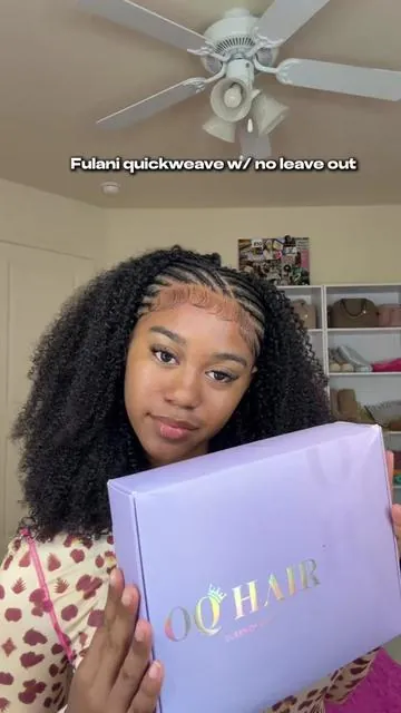 Fulani quickweave w/ no leave out using a half wig @oqhairshop @OQHAIR  #oqhair #Dealsforyoudays#tiktoktopwigs#oqgluelesswig #halfwig #fulaniquickweave #jaydawaydabraids 