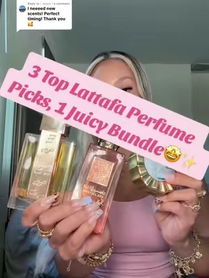 Replying to @☾ 𝔪𝔞𝔯𝔦𝔞 ☽ ✨ 3 top picks 1 juicy bundle🍑🌸 Anna Abiyedh Coral: peach, watermelon, coconut, soft florals, vanilla 🍉🥥 Angham: pink pepper, praline, jasmine, amber 🌸🧁 Victoria: lemon, neroli, whipped vanilla 🍋🌼 Three baddies in one bundle! #lattafaperfume #lattafaperfumes #PerfumeTok#FragranceTok#LattafaPerfume#SmellGoodGirl#SoftGirlAesthetic#VanillaGirlEra#MiddleEasternPerfume#BoujeeOnABudget#FragranceLovers#ThatGirlEnergy#SummerScent#TikTokMadeMeBuyIt#viralperfume #feminineenergy #lattafaangham #lattafavictoria #lattafaanaabiyedhcoral #tiktokshopcreatorpicks #tiktokshopfinds #tiktokshopmademebuyit #dealsforyoudays #ttsbeautybesties #creatorpickssuncare #funinthesun #tiktokshopnewarrivals