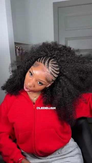 no leave out fulani quick weave using half wig from @bangjazzhair 🤏🏽😍 