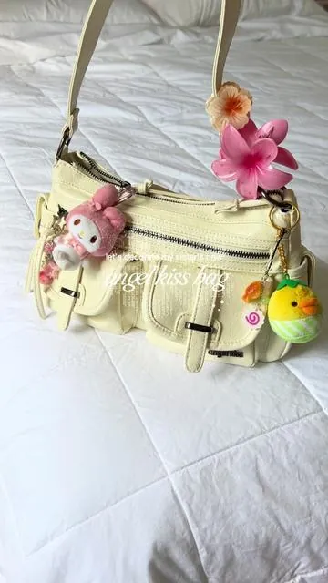 ˖°𓇼 | she loves all things pink,  my melody, yuji from jjk (lol), birds, and anything beachy 🌺 ── .✦ hope she likes it!  — #angelkiss #angelkissbag #shoulderbag #pinkaesthetic #cutebags #summerbag #mymelody #beachvibes #pinkgirl #fy #fyp #foryoupage 