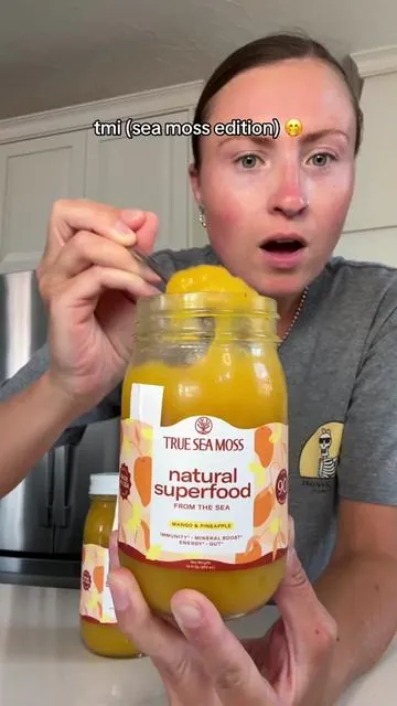 This stuff WORKS… just trust me okay 😅 and this is the most popular flavor 🍍 @trueseamoss #seamoss #trueseamoss #seamossgel #mango #pineapple #wellness #wellnessroutine #selfcare #vitamins #supplements #nutrients #digestion #tmi #tiktokshopfinds #tiktokshopcreatorpicks #viralproducts #honestreview 