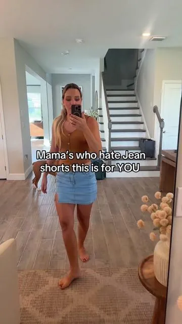 These Jean skirts are a MUST. I usually hate jean shorts because I’m constantly pulling them down, but these make me feel cute without having to do that all day!!! #jeanskirt #jeanskirts #skort #skortoutfit #momoutfit #momoutfits #dealsforyoudays #jeanskirt #denimskirt #denimshorts #denimskirts @luvamia 