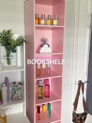literally the perfect narrow bookshelf! So easy to build too! ✨💖😍 #bookshelf #narrowbookshelf #bookcase #shelf #pinkdecor #perfumeorganizer #perfumeshelf #homedecor #homefinds #dealsforyoudays #tiktokshopcreatorpicks #tiktokshopdeals 