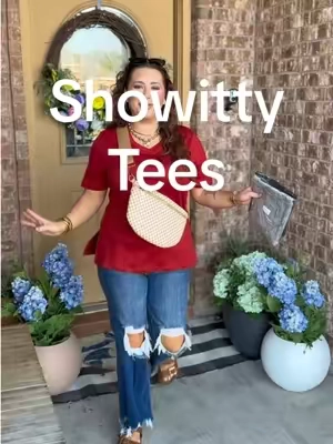 The color I’m wearing is sold individually but there’s also a lot of three pack options! #showittytshirts #tshirts #womenstshirts #tshirtstyle #simpleootd #casualstyle #midsize