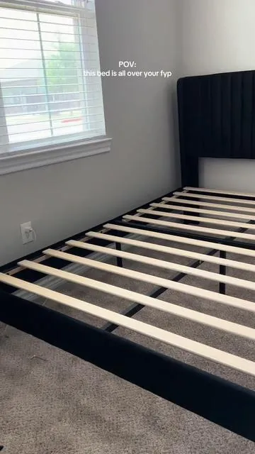 Since it’s literally all down my fyp, let me be the one to convince you it’s worth adding to cart😍🤏🏽 #fyp #newapartment #bedframe 