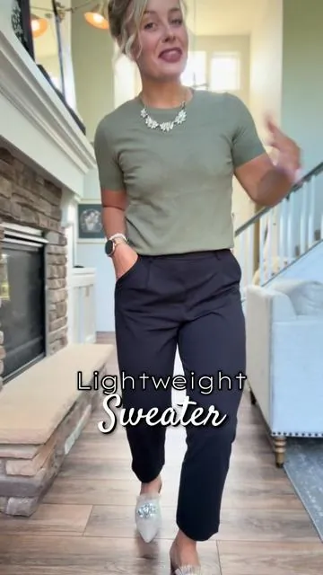 This little lightweight sweater would be absolute perfect for the office, for teachers, or just for casual wear. I got the olive green and it's so pretty. The material is super soft and very flattering. I'm wearing my true size small. I will go ahead and link it for you guys! ##lightweightsweater##sweater##shortsleevesweater##womensfashion##officeootd##teacherootd##fallfashion##fallfashiontrends# #fallfashioninspo##affordablefashion #teacheroutfit #teacherstyle #teacherfashion #officestyle 