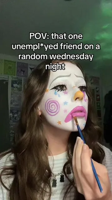 i’m going back to w*rk soon guys i promise 🥀🥀 #foryou #funny #makeup #facepaint #fyp #unemployed #trending 
