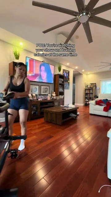 Spin always makes me feel so good after! My bike it's from @Merach fitness #merach #merachexercisebike #spinningbike #indoorcycling #homeworkout #workoutroutine #workoutmotivation #workout #spincycling #spin  #momworkoutathome #fitnessjourney #tiktokshop #tiktokshopcreatorpicks #tiktokshopsummersale #tiktokshopsummerturnup #DealsForYouDays  #creatorsearchinsights  spinning bike workout MERACH Exercise Bike for Home, Stationary Bike with Enhanced Electronic LED, Silent Belt Drive and Comfortable Seat Cushion for Home Cardio Workout, dealsforyoudays