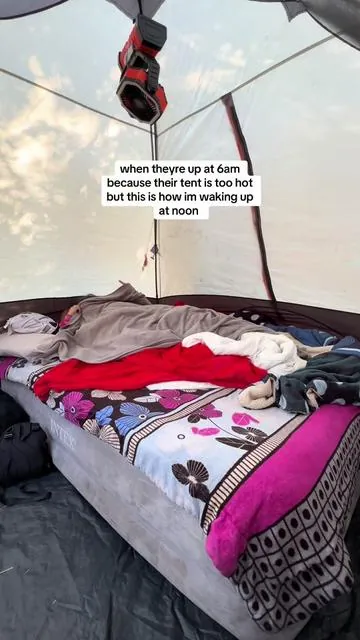 Charges your phone battery + the only tent light you need #camping #campingfan #campinglife #tent 