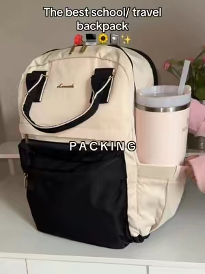 Holds 4 water bottles! The best school/ travel backpack 🎒 It can also be used as a personal item on flights ✨ @Lovevook Bags  #backpack #backtoschool #travelbackpack #personalitembag #backpacks #lovevook #lovevookbackpack #cutebackpack #aestheticbackpack #schoolmusthaves #travelmusthaves #packmybag #asmr #asmrsounds 