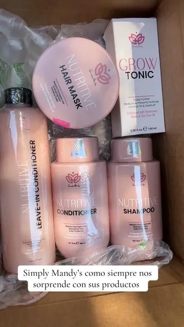 Productos de Simply Mandy’s unos de los mejores de aquí TikTok ahora nuevos para pelo maltratado #nutritiveshampoo #leaveinconditioner #tonic #nutritiveconditioner @simplymandys 