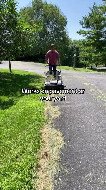 Vevor Lawn Sweeper for your year or driveway picks up grass and leaves #lawnsweeper #yardsweeper #sweeper #vevor #yardwork 