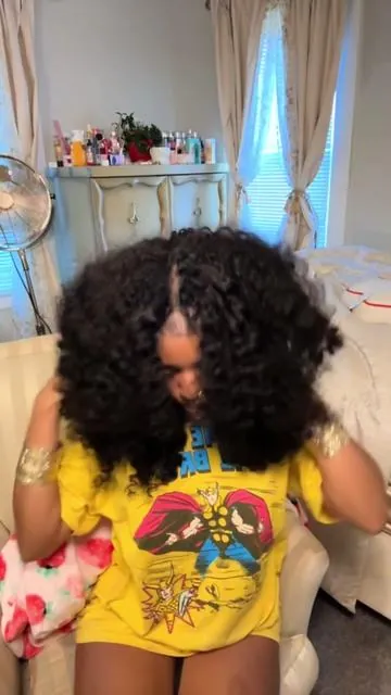 NO LEAVEOUT NEEDED !! NEW In vpart curly wig 10 out of 10!!! I love Tahikiehair!!!!!!!!!!!!!!!!!!  @Tahikie Hair Shop #vpartwig #vpartwiginstall 