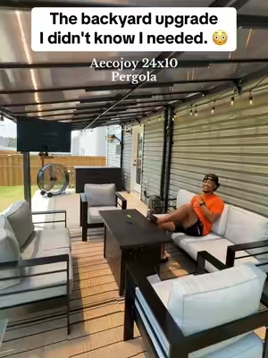 This affordable hard top/wall mounted pergola from Aecojoy is exactly what you need to take your backyard from basic to breathtaking 🙌🏼 #pergola #aecojoy #pergoladesign #affordablebackyard #gazebo 