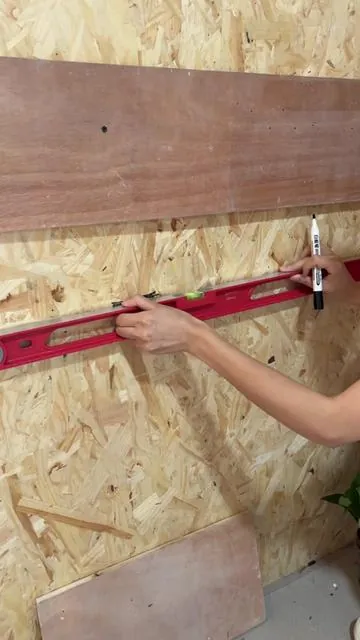 Your shelf, your wall, your relationship — start by leveling.  #laserlevel #constructionworker #bluecollar #homedesign 