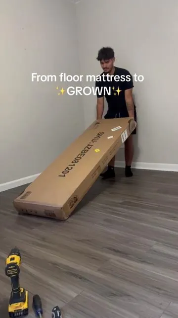 Mattress not included #ledbedframe #newbed #bedframe #upholsteredbed #fauxleather #ad @HOMBCK #tiktokshopcreatorpicks #toptierjuly #superbranddaydyfd #superbranddaydfyd #dealsforyoudays #tiktokshopbacktoschool #summermusthaves