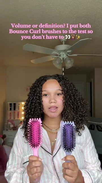Bounce Curl Brush Review 💗 volume VS definition ✨ both brushes linked below ⬇️ for a tutorial checkout my playlist!! #sydcurlsss #bouncecurlbrush #volumecurls #definedcurls #curlyhairbrush #type3curls #3a3b #curlyhairroutine #bouncecurlreview #BounceCurlBrush #CurlyHairRoutine #superbranddaydfyd #backtoschoolbeauty #TikTokShopCreatorPicks  Bounce Curl brush review curly hair brush comparison volume brush definition brush best brush for curly hair detangling brush curl styling tool hair styling routine curly hair tools bounce curl styling routine wash day essentials curly hair tutorial TikTok Shop hair tool