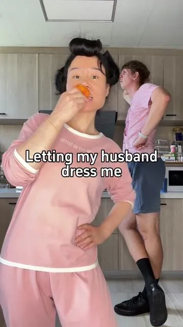 The reference of my husband dress me up#ootd #fyp #couple #contrast 