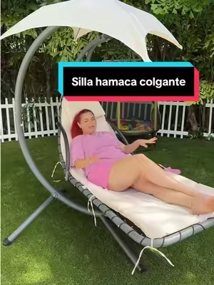 La silla hamaca colgante mas comoda que e probado #hangingchair#zerogravitychair#sillacolgante#mueblesdejardin#outdoorfurniture#outdoorhammock#hammock#outdoorlounge#chillzone#tiktokshopcreatorpicks#hangingcurvedchaiselounge  