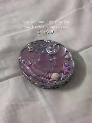 Flower Knows Shell's Jewel Collection Baked Powder. Shade: 02 Cloudy Pink💕✨☁️ #flowerknows #flowerknowsmakeup #flowerknowsgirl #facepowder @Flower Knows Makeup 