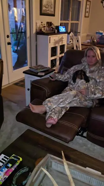 Twinning with my little buddy for movie night in our Comfort Camo! #comfrt #comfrtcamo #comfrtpaws @Comfrt @Comfrt Paws #camo #comfrthoodie #comfrtsweatpants #comfrtclothing #comfrtlimitededition #dachshund #dachshundmama #dachshundsoftiktok #longhaireddachshund 