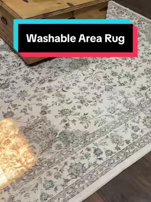 Home decor find! I’m in love with this MontVoo machine washable rug. I got the 8’ by 10’ and it’s perfect in my living room. Perfect if you have messy kids running around. #rugs #homedecortiktok #arearugs #homegoodsfinds #treasurefinds 