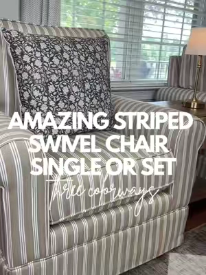 Such an amazing swivel chair and quality is undeniably good! #swivelchair #swivel #chair #chairs #striped #linen #furniture #homefurniture #homefurnishing #spinningchair #chairchallenge #ttsthunderbolt #creatoricons #tiktokshopcreatorpicks 