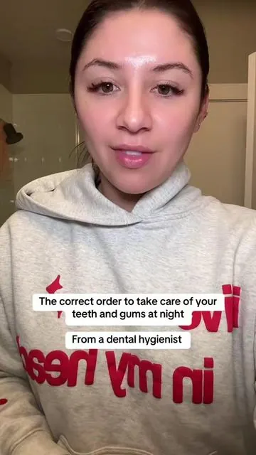 Here is how I take care of my teeth and gums at night ! #dentalhygienist #oilpulling #teeth #gums #tiktokshopbacktoschool #tiktokshopcreatorpicks 