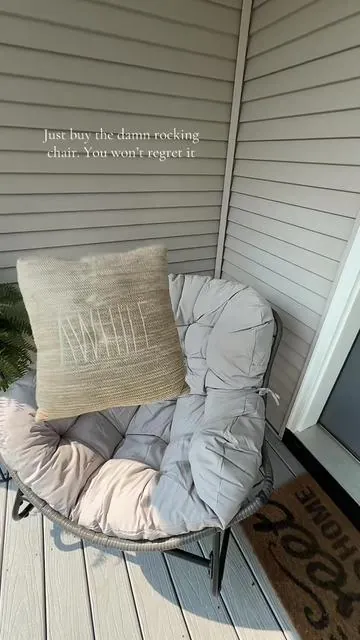 The perfect porch edition ✨ comes in two colors AND with free shipping #patioaesthetic #cozyvibesegret  #rockingchairset #homedecorfinds #tiktokhome 