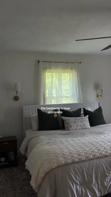 These battery operated wall sconces were the perfect final touch to our bedroom, I’m OBSESSED!! #wallsconces #homedecor #neutralaesthetic #walldecor #bedroomdesign #masterbedroom 