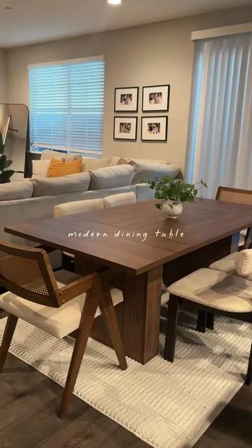 the prettiest modern dining table 💖 #tiktokshop #tiktokshopcreatorpicks #dining #moderndining #diningtable #diningroomdecor #diningroominspo #modernhome #farmhouse 