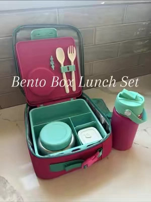 I absolutely love anything bento box related anyone else binge the bento box packing videos. This lunchbox set is perfect. It includes everything. Your kiddo might need related to lunch. Do yourself a favor and make it easy. Just get this set. #bentobox #lunchbox #tiktokshopbacktoschool #lunchboxset #backtoschoolshopping 