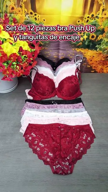 Paquete de 12 piezas de ropa interior✨️🛍✅️ #brapushup #pushupbra #sportsbra #bralette #comfortablebra #tanguitas #panty #calzones #calzonescomodos #womenswear #breathable  #Bra &Panty #panty #bra #set #tiktokshop #tiktokshopcreatorpicks #backtoschool 