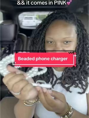 Tell me this isn’t the cutest charger?! #phonecharger #beadedphonecharger #phonechargingcord 