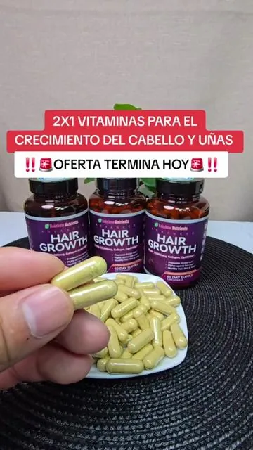 Hair Growth Vitaminas Avanzadas para el crecimiento del cabello y uñas, Mujer 34+  #hairgrowth #TikTokShop  #tiktokbacktoschool #DealsForYouDays #HealthMustHaves                                                           