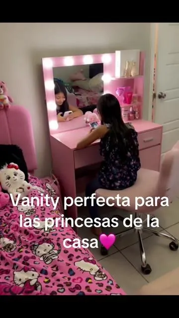 Vanity perfecta para tus princesas🩷#vanity #pinkvanity 