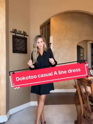 Chic and timeless little black dress perfect for effortless day to night style.  #LittleBlackDress #ChicStyle #WardrobeStaple #EffortlessOutfit #ClassicFashion@DOKOTOO-US 