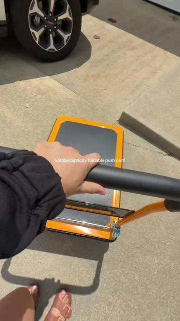 This foldable push cart was a must have.  #foldablepushcart #pushcart #movingheavystuff #heavydutypushcart #diyfinds  #tiktokshopcreatorpicks 
