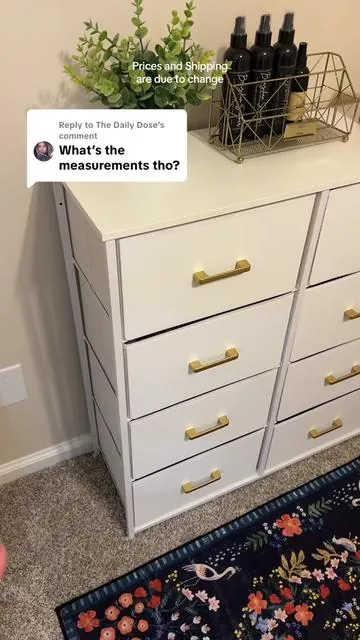 Replying to @The Daily Dose #8drawerdresser #drawers #organizerstorage #yitahomefurniture #dresser @Yitahome US  Overall Dimensions: 33.7”L x 11.8”W x 38.4”H