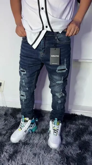 Si les gusta los pantalones ajustados recomiendo que chequen el enlace de esta #pants #ripped #stretch #mens #jeans 