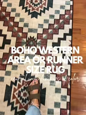 This runner or area rug is so great! Fun neutral pops of color, washable, soft and comes in many sizes! #rug #rugsoftiktok #arearug #rugtok #rugs 
