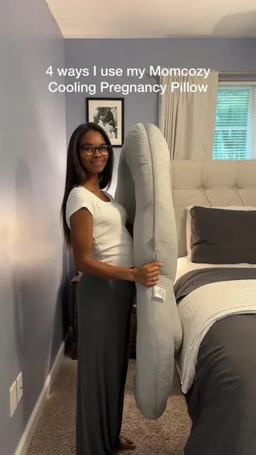 this pillow helps make sleeping so much more comfortable! @Momcozy Official #momcozy #creatorsearchinsights #pregnancypillow #pregnancy #fyp 