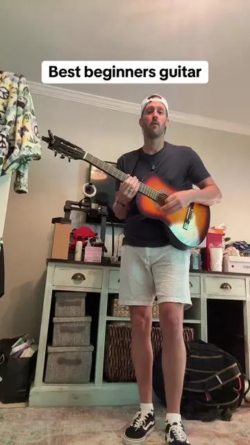 This is a nylon classical acoustic beginners guitar that I found off of TikTok shop and it is worth every single penny. Some people spend way too much money on their first guitar when they don’t even know if playing guitar is right for them. Don’t overspend on your first guitar. This is a perfect option and it comes with everything you need. 