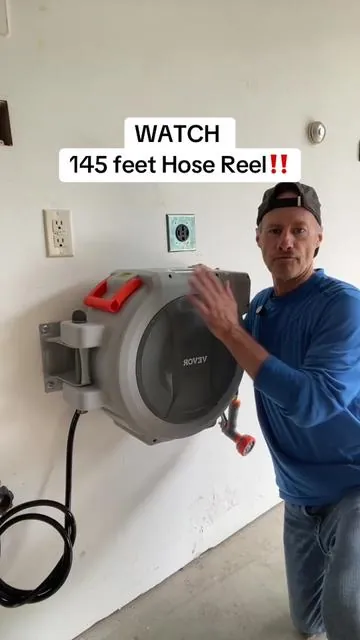Wow…145 feet garden hose reel by Vevor #gardenhose #hosereel #vevor #tiktokshopcreatorpicks 