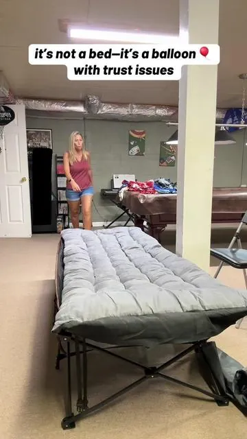 This is the part nobody explains… Ditch the air mattress and upgrade to a real portable bed. Your back (and your guests) will thank you. @DoCred  #camping #cot #campinggear #TikTokShopCreatorPicks #TikTokShopLaborDaySale 