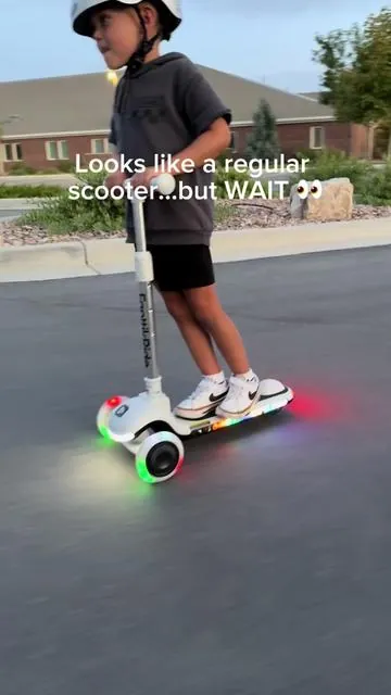 No throttle, no pedals, and THREE wheels. The best e-scooter for kids I’ve ever seen! #fanttikride #escooter #kidsscooter #fanttikrideK9 #rainbowpulse 
