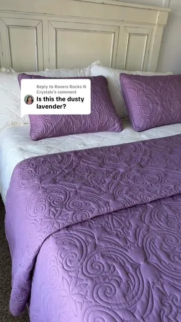Replying to @Rovers Rocks N Crystals I’m loving this purple color but now I need some other colors because I absolutely love the pattern on this bedspread/quilt #beddingsets #quilt 