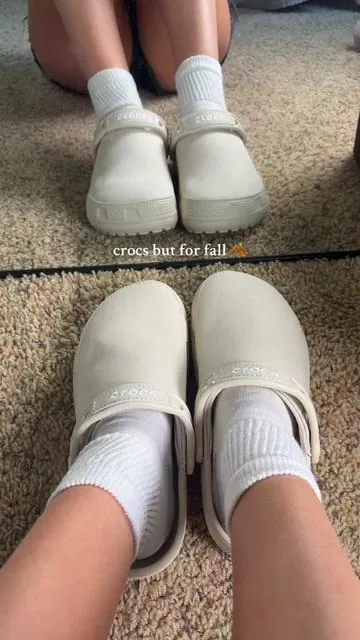 The cutest crocs are already selling out 🥹 #crocs #crocscrafted #crocsclogs #fallshoes #sliponshoes 