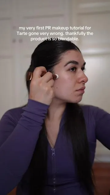 First PR try-on and already exposing myself 🤡 but despite the issues with choosing the wrong color I was honestly impressed by the blending and formula of this product! So will have to get the right color next time. #tarte #makeuptutorial #fail #fyp #makeup @tarte cosmetics I still love the product tho
